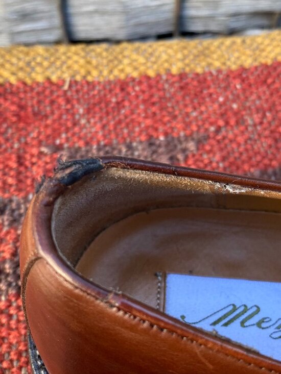 Vintage Mezlan San Juan Woven Leather Mens Shoes Made in Spain Brown Loafers 8.5 main image 9